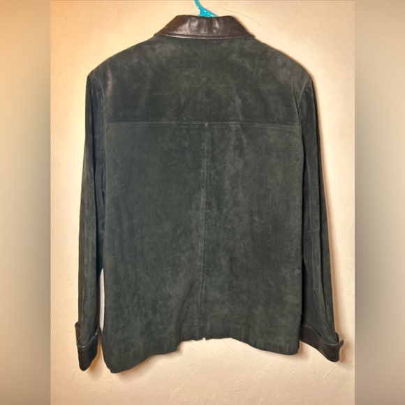 Reed Sportswear Men’s Large Black Suede Leather Biker  Full‎ Zip Jacket EUC - Picture 3 of 8